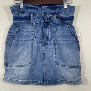 Free People Sz 4 Splendor In The Grass Denim Mini Skirt NWT